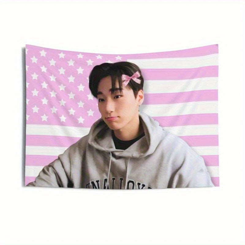 Drapeau K-pop ATEEZ San – Décoration Murale ATINY