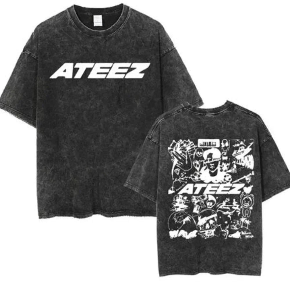 T-shirt ATEEZ Vintage – Design Album & Tour K-pop Unisexe