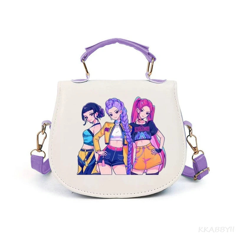 Sac à Main KPop Demon Hunters – Sac Bandoulière Kawaii – Poignée Violette