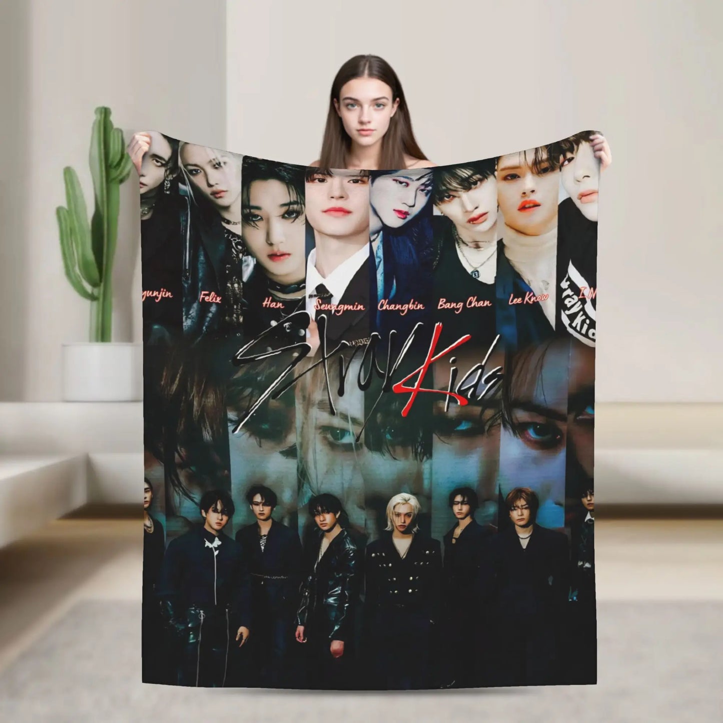 Plaid Stray Kids Polaire Premium – Couverture K-pop Ultra Douce