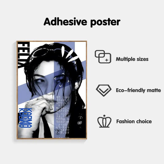 Poster Adhésif Stray Kids – Affiche Murale K-pop KARMA & White | Par Membre STAY