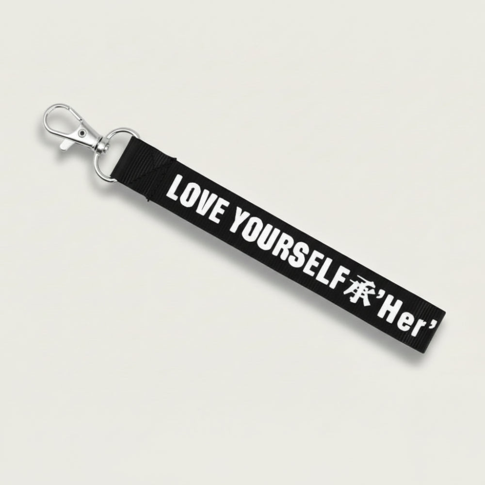 Porte-clés BTS Love Yourself Her noir lanyard kpop merch accessoire fan