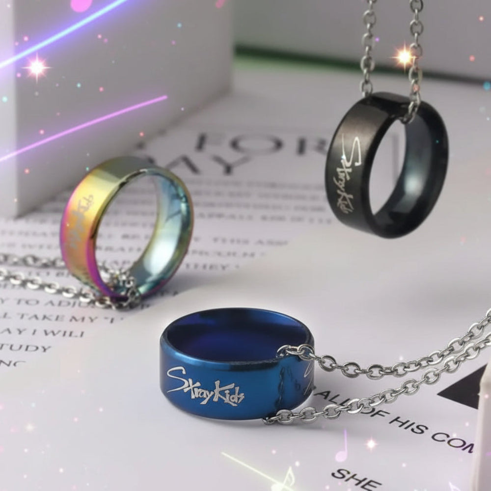 Stray Kids SKZ ring necklace K-pop fan jewelry pendant merch