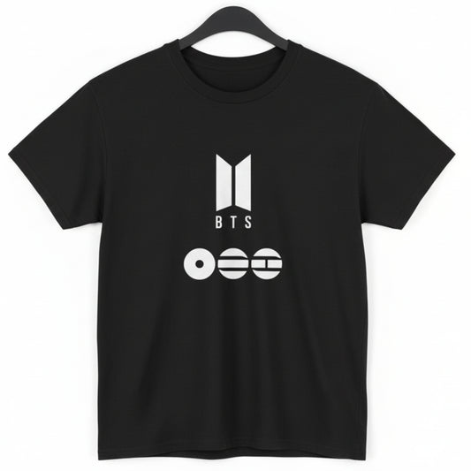 T-shirt BTS World Tour noir unisexe avec design K-pop fan merch