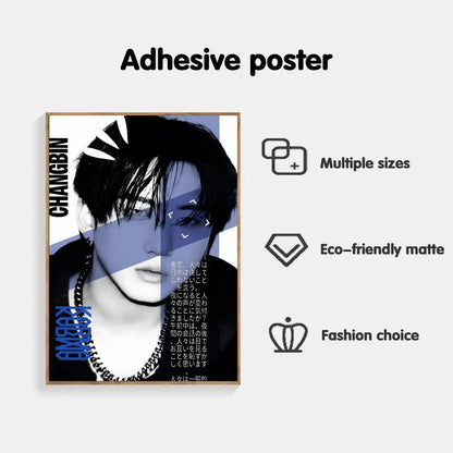 Poster Adhésif Stray Kids – Affiche Murale K-pop KARMA & White | Par Membre STAY