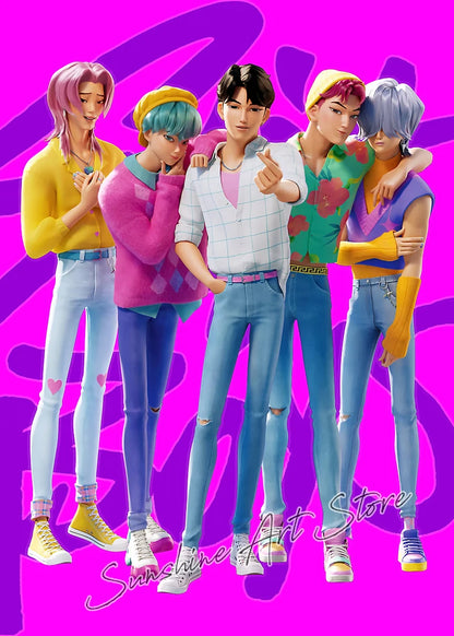 Poster Demon Hunters K-pop – Toile Canvas Déco Murale Chambre Ado