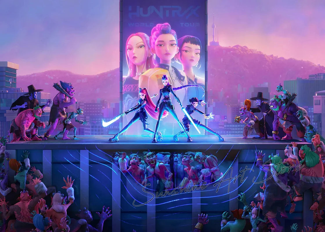 Poster Demon Hunters K-pop – Toile Canvas Déco Murale Chambre Ado