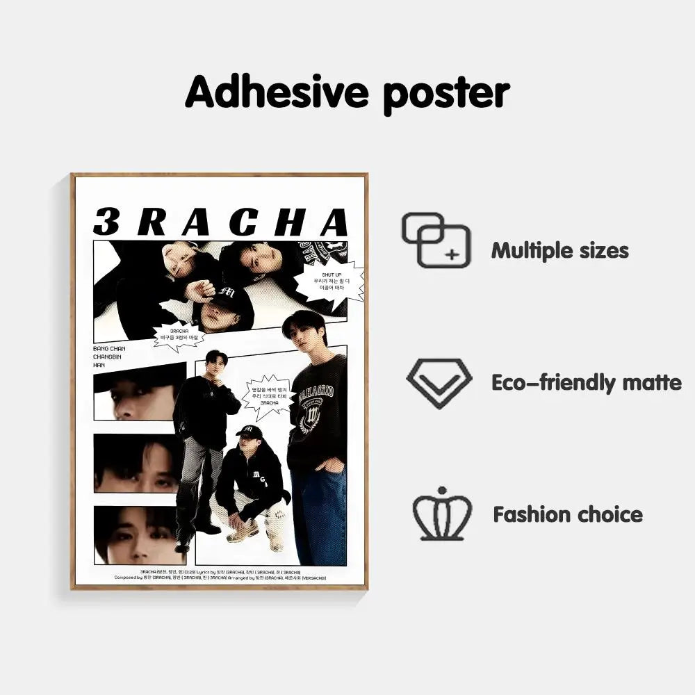 Poster Adhésif Stray Kids – Affiche Murale K-pop KARMA & White | Par Membre STAY