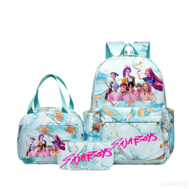 Set 3 Sacs KPop Demon Hunters – Sac à Dos + Tote Bag + Pochette
