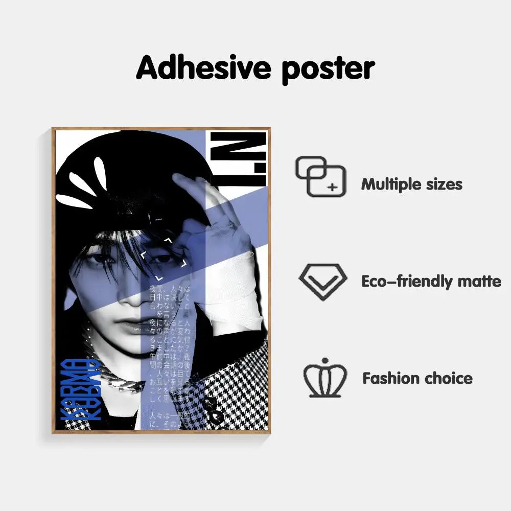 Poster Adhésif Stray Kids – Affiche Murale K-pop KARMA & White | Par Membre STAY