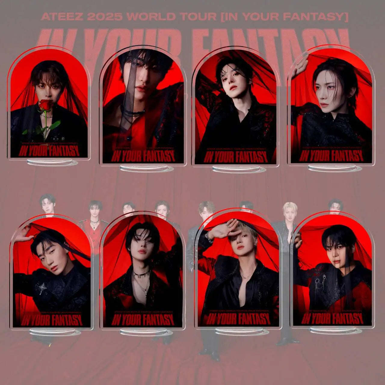 Standee ATEEZ Acrylique 10 cm – Figurine K-pop World Tour 2025 | Merch ATINY