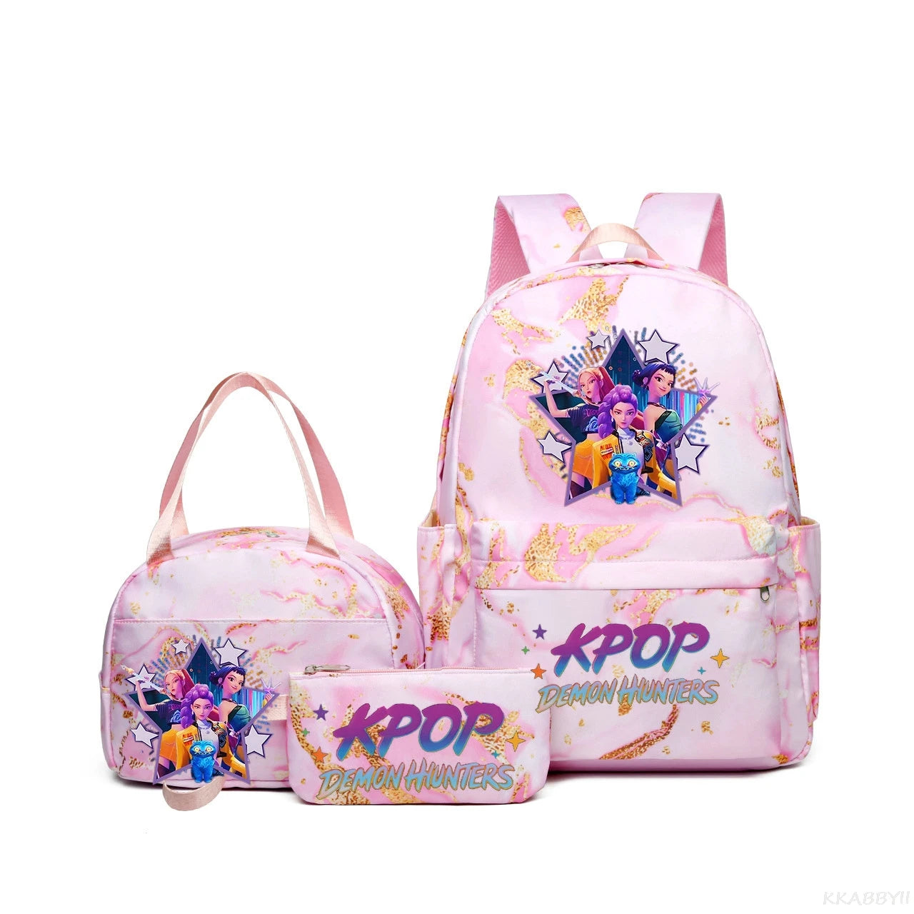 Set 3 Sacs KPop Demon Hunters – Sac à Dos + Tote Bag + Pochette