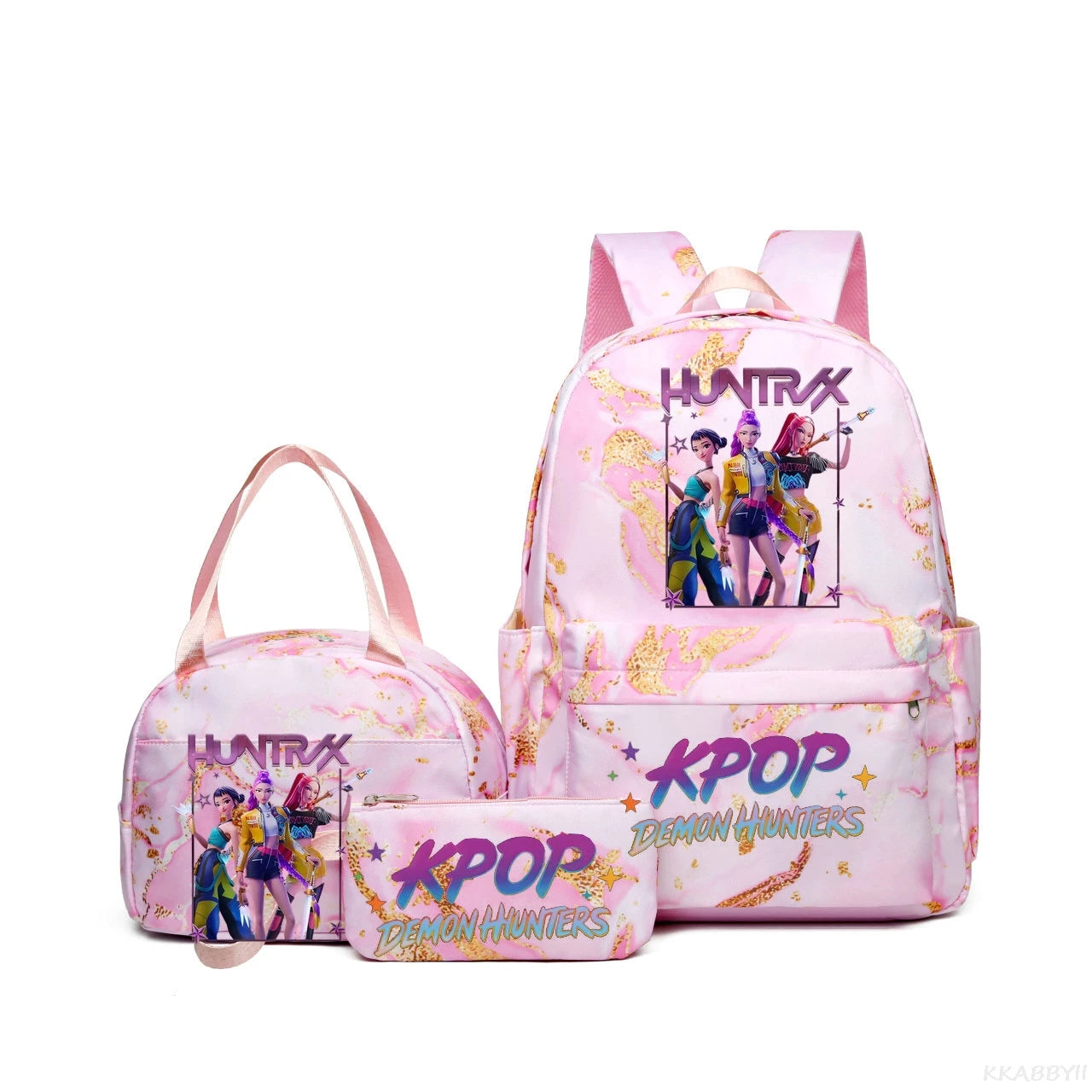 Set 3 Sacs KPop Demon Hunters – Sac à Dos + Tote Bag + Pochette