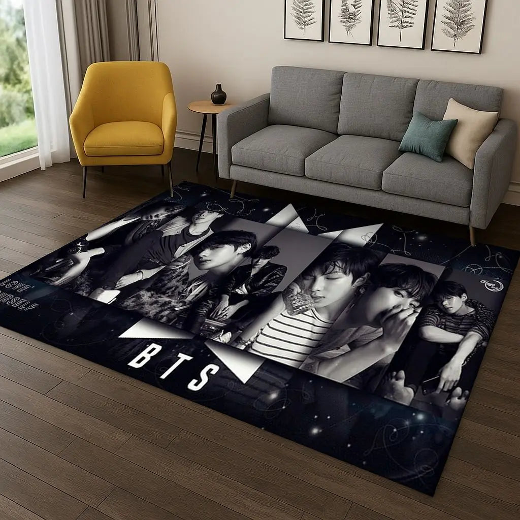 Tapis BTS Antidérapant – Décoration K-pop Chambre ARMY