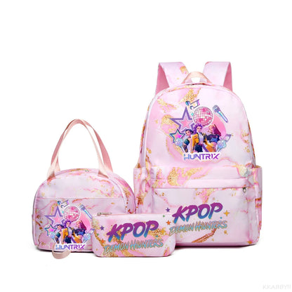 Set 3 Sacs KPop Demon Hunters – Sac à Dos + Tote Bag + Pochette