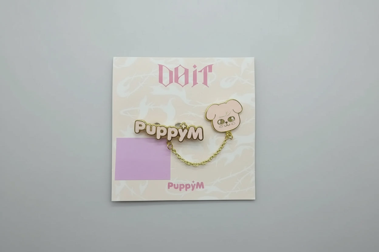  Broche collar pin SKZOO PuppyM Stray Kids DOIT Era - pin métal chaîne dorée