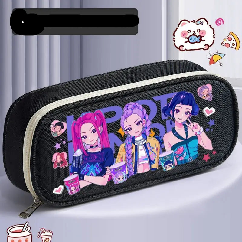 Trousse KPop Demon Hunters – Grande Capacité 3 Compartiments