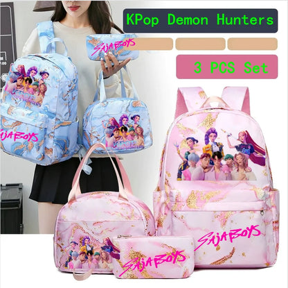 Set 3 Sacs KPop Demon Hunters – Sac à Dos + Tote Bag + Pochette