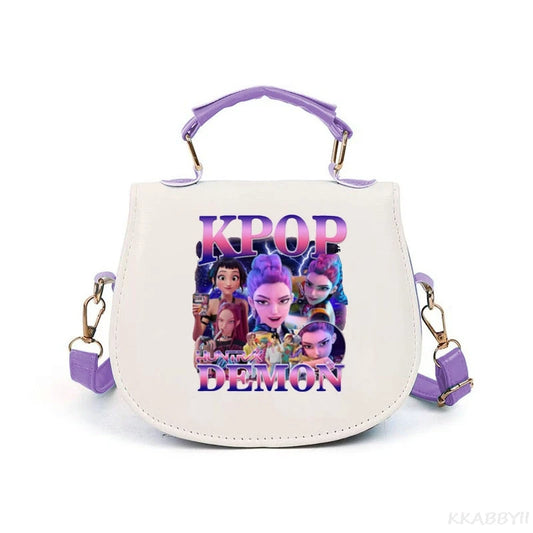 Sac à Main KPop Demon Hunters – Sac Bandoulière Kawaii – Poignée Violette