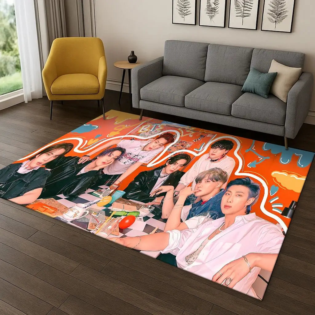 Tapis BTS Antidérapant – Décoration K-pop Chambre ARMY