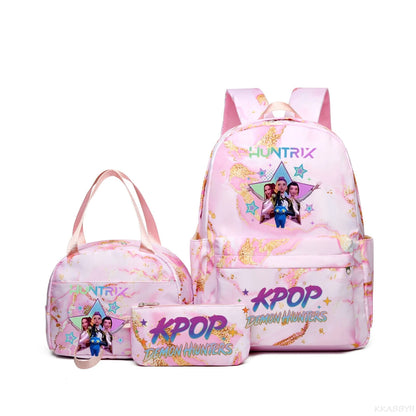 Set 3 Sacs KPop Demon Hunters – Sac à Dos + Tote Bag + Pochette