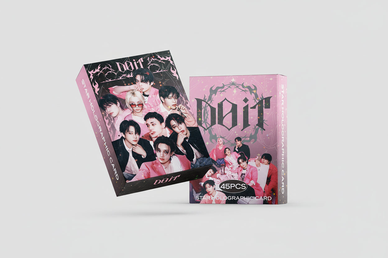 Coffret 45 photocards Stray Kids DOIT Era lomo cards glitter holographique double face