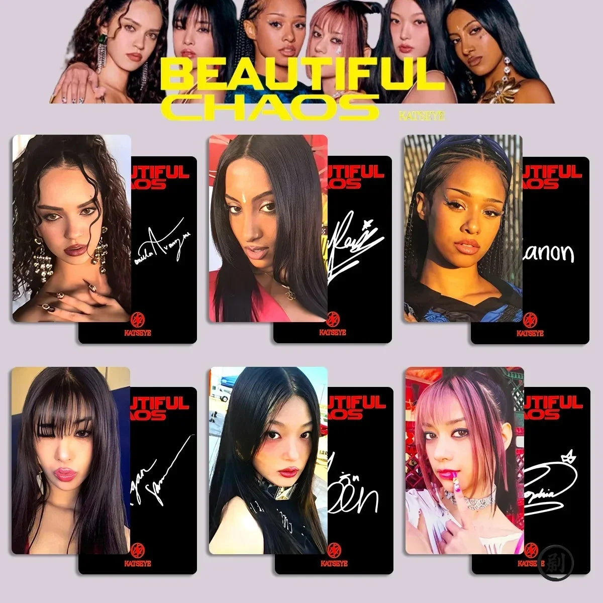 Photocards KATSEYE – Beautiful Chaos (6 cartes)