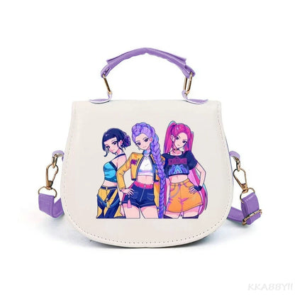 Sac à Main KPop Demon Hunters – Sac Bandoulière Kawaii – Poignée Violette