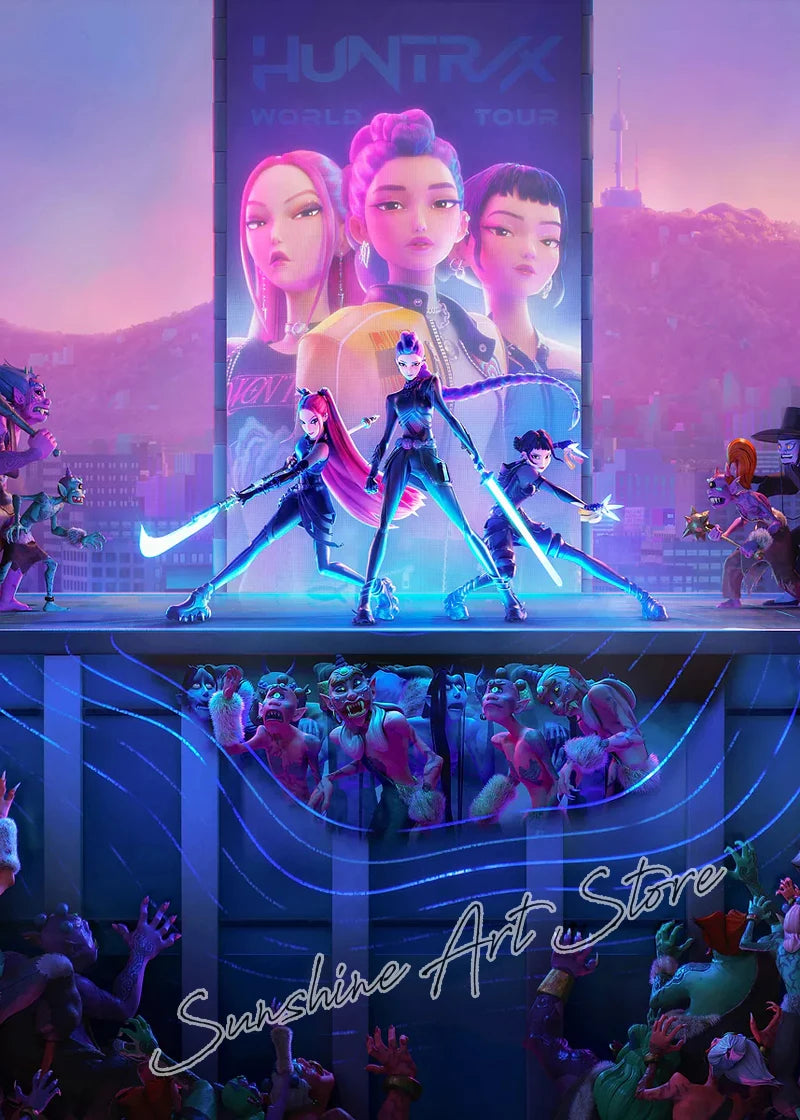 Poster Demon Hunters K-pop – Toile Canvas Déco Murale Chambre Ado