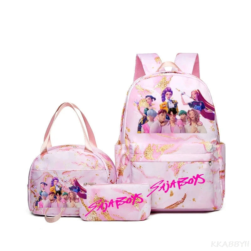 Set 3 Sacs KPop Demon Hunters – Sac à Dos + Tote Bag + Pochette