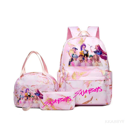 Set 3 Sacs KPop Demon Hunters – Sac à Dos + Tote Bag + Pochette