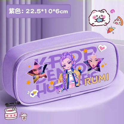 Trousse KPop Demon Hunters – Grande Capacité 3 Compartiments