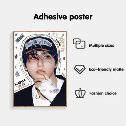 Poster Adhésif Stray Kids – Affiche Murale K-pop KARMA & White | Par Membre STAY