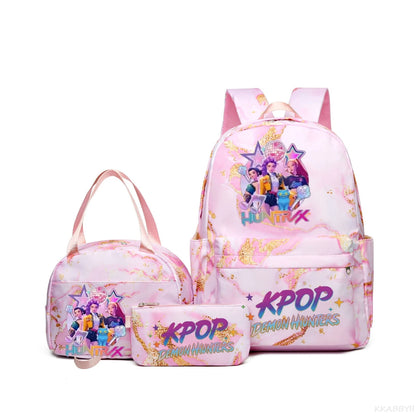 Set 3 Sacs KPop Demon Hunters – Sac à Dos + Tote Bag + Pochette