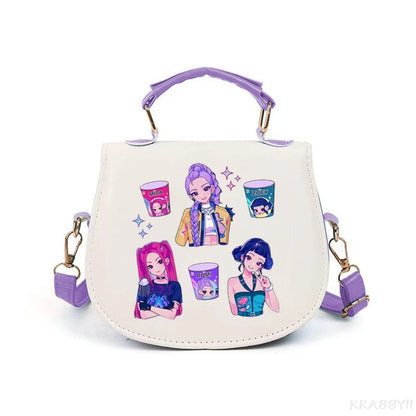 Sac à Main KPop Demon Hunters – Sac Bandoulière Kawaii – Poignée Violette