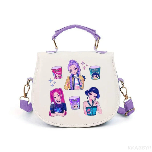 Sac à Main KPop Demon Hunters – Sac Bandoulière Kawaii – Poignée Violette