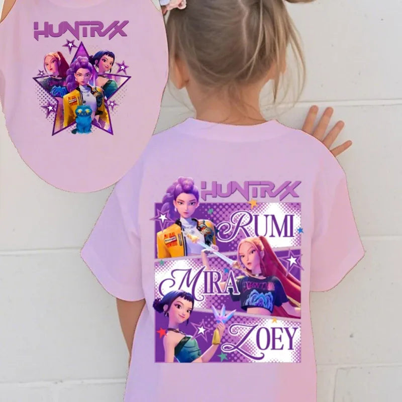 T-shirt Demon Hunters K-pop Enfant – Haut Kawaii Manches Courtes