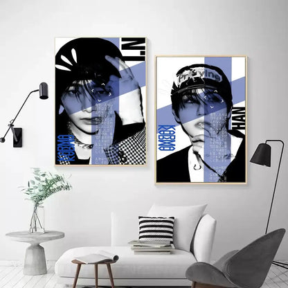Poster Adhésif Stray Kids – Affiche Murale K-pop KARMA & White | Par Membre STAY
