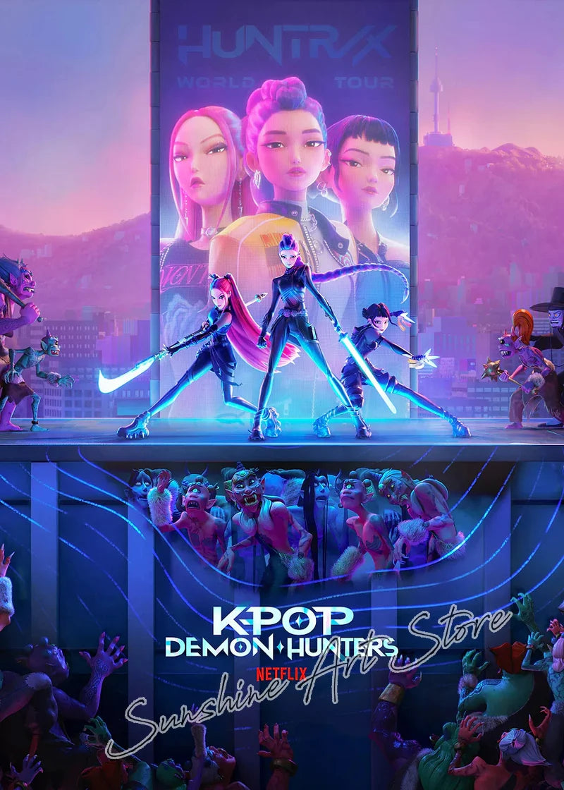 Poster Demon Hunters K-pop – Toile Canvas Déco Murale Chambre Ado