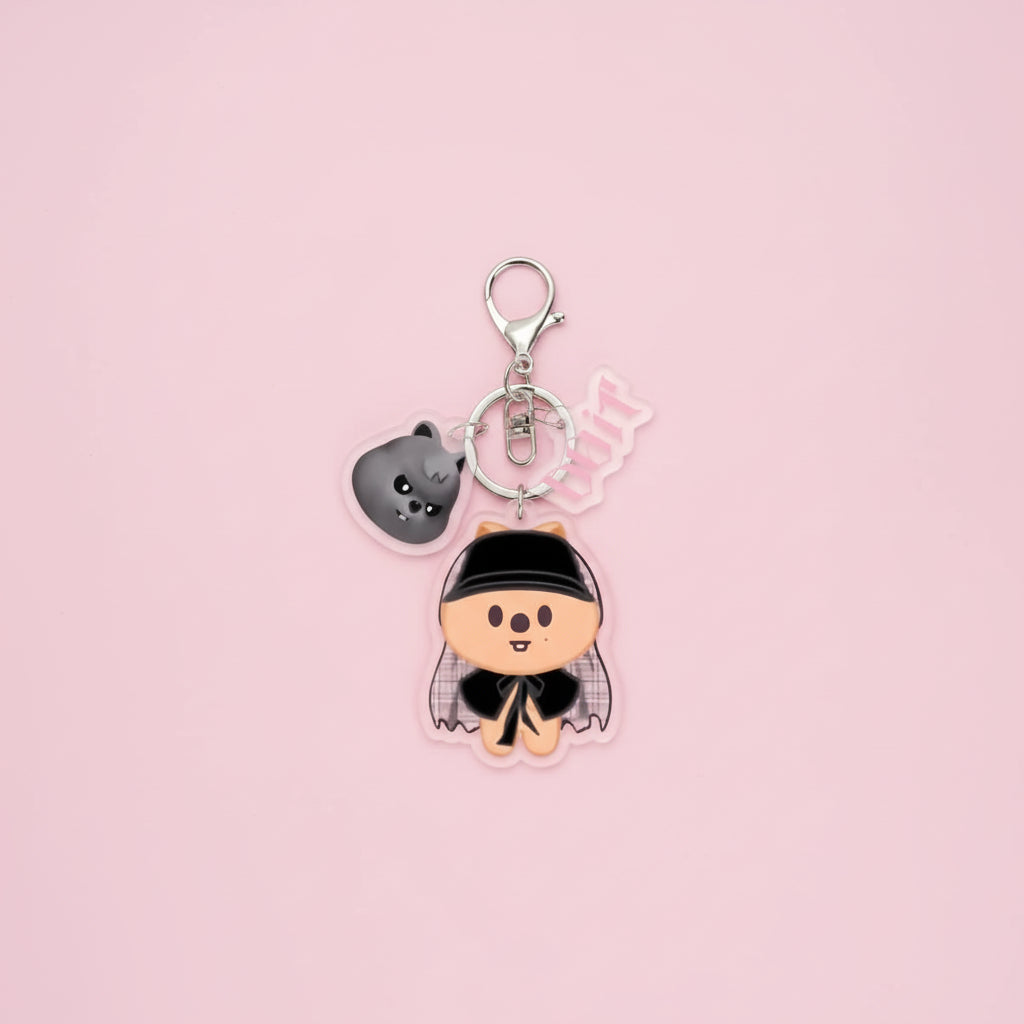 Porte-cles peluche SKZOO Han Quokka DOIT Era Stray Kids - design boule attache coeur