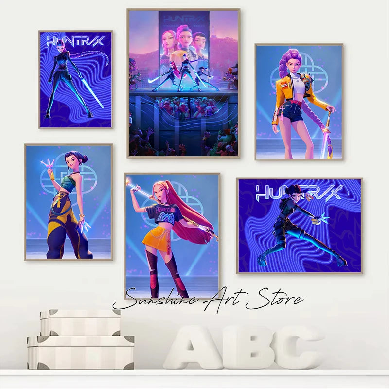 Poster Demon Hunters K-pop – Toile Canvas Déco Murale Chambre Ado