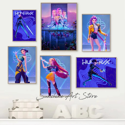 Poster Demon Hunters K-pop – Toile Canvas Déco Murale Chambre Ado