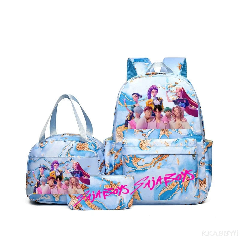 Set 3 Sacs KPop Demon Hunters – Sac à Dos + Tote Bag + Pochette