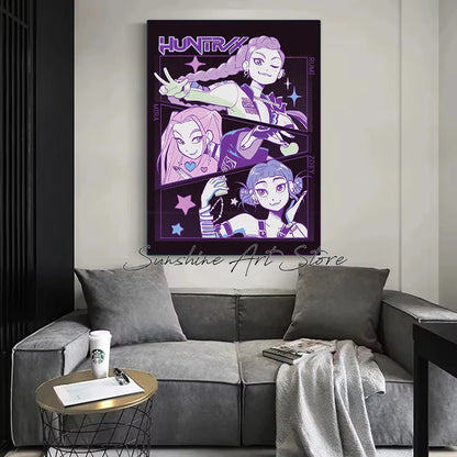 Poster Demon Hunters K-pop – Toile Canvas Déco Murale Chambre Ado