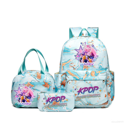 Set 3 Sacs KPop Demon Hunters – Sac à Dos + Tote Bag + Pochette