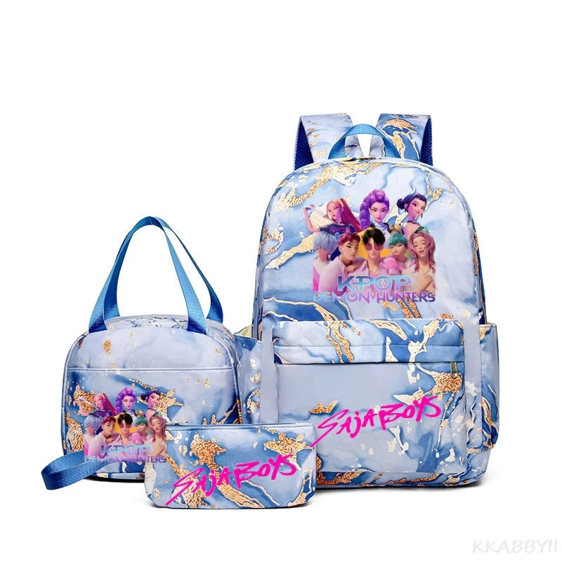 Set 3 Sacs KPop Demon Hunters – Sac à Dos + Tote Bag + Pochette