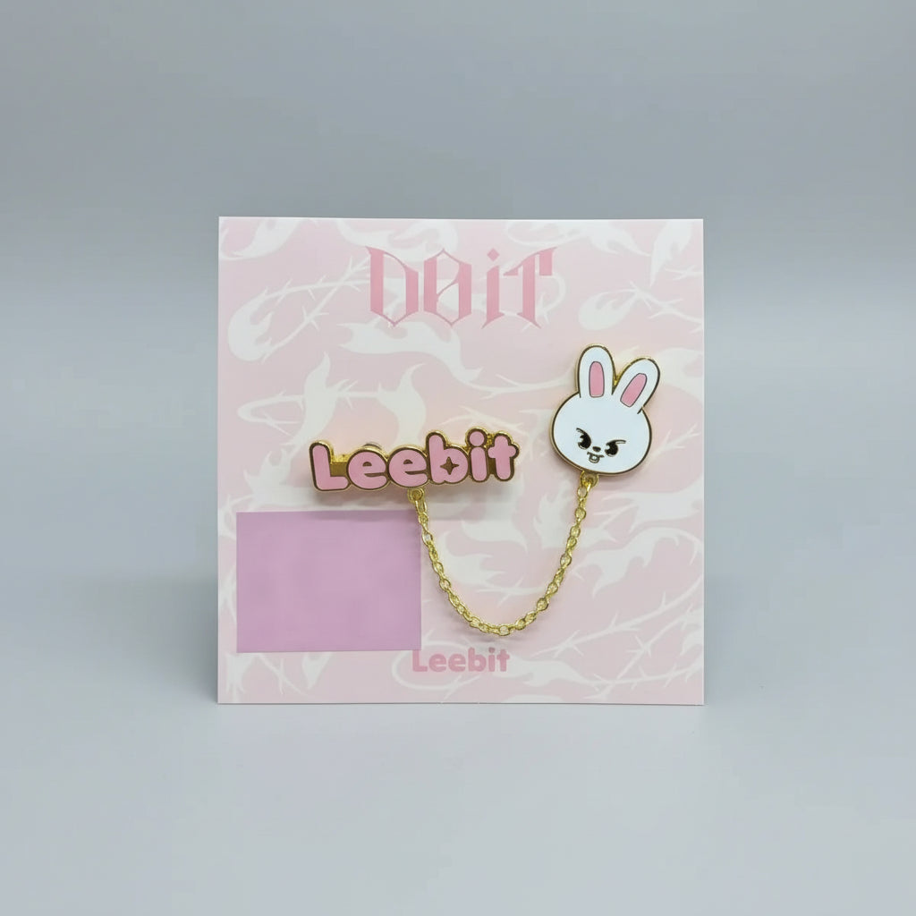 Broche collar pin SKZOO Leebit Stray Kids DOIT Era - pin métal chaîne dorée