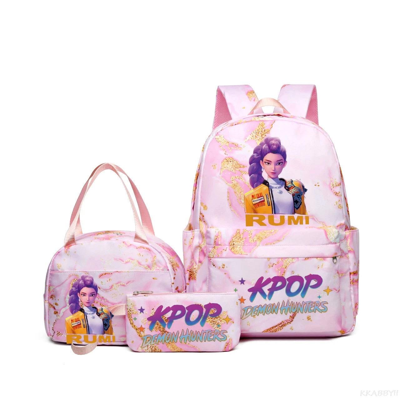 Set 3 Sacs KPop Demon Hunters – Sac à Dos + Tote Bag + Pochette