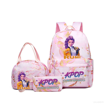 Set 3 Sacs KPop Demon Hunters – Sac à Dos + Tote Bag + Pochette
