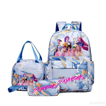 Set 3 Sacs KPop Demon Hunters – Sac à Dos + Tote Bag + Pochette